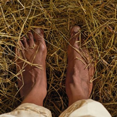 view of feet from above