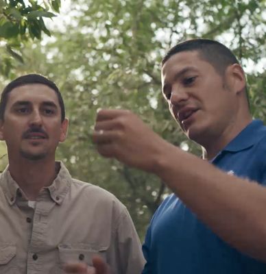 Two men in the field