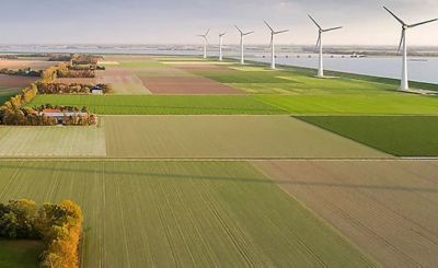 farm field next to windmills