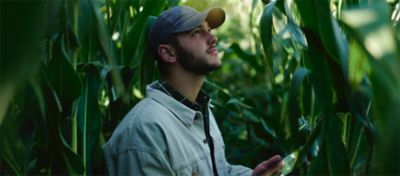 farmer in the field with ipad