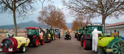 tractors in line