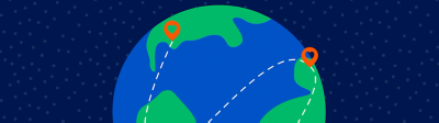 illustration of planet earth in dark blue and green