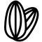 Almond icon - black outline on white background