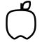 Apple black outline white background