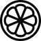 Citrus fruit icon in black