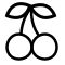 Stone Fruit (Cherry) icon - black outline, white background