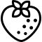Strawberry icon - black on white background