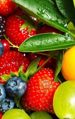 colorful mixed fruits close up