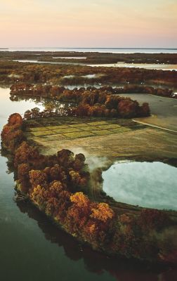 land and water scape aerial