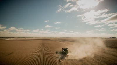 Aerial view of harvest