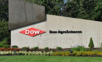 Large stone Dow Agrosciences sign