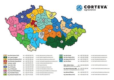 mapa obchodních zástupců Corteva