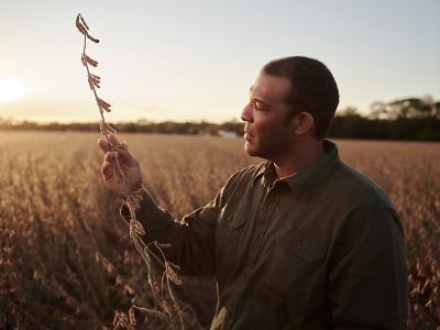 Farmer Inspecting