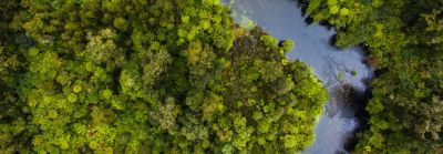 Aerial shot of river