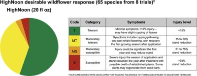 HgihNoon desirable wildflower response chart