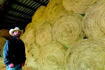 Jared Kilcrease with his hay
