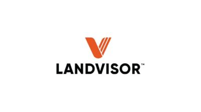 LandVisor Logo with orange v on top