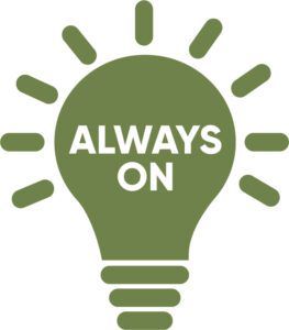 light bulb always on icon