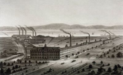 Sewing Machine Factory. Date: 1876 - Timeline of crop protection advances