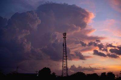 Sky at sunset with orange, purple, yellow colors