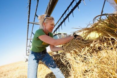 Woman farmer working in field