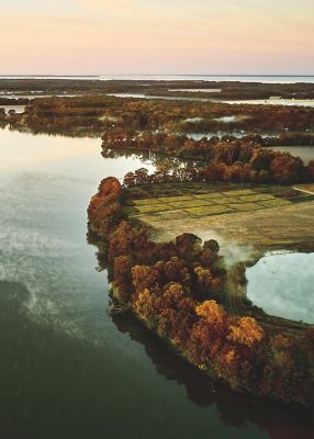 farm land beside water