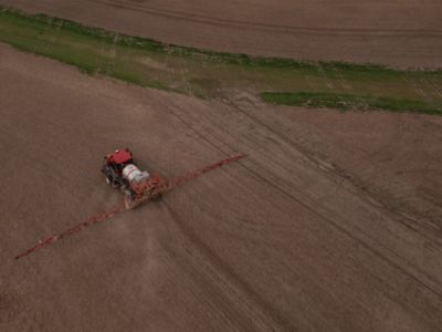 spring planting - aerial view