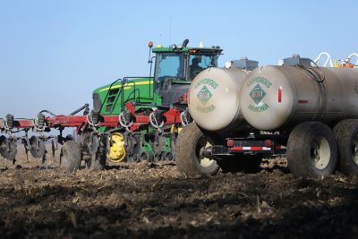 Anhydrous tanks in field