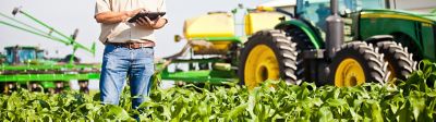 Farmer in corn field