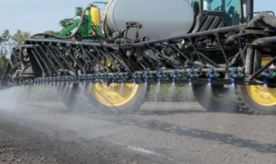Nozzles spraying on dirt