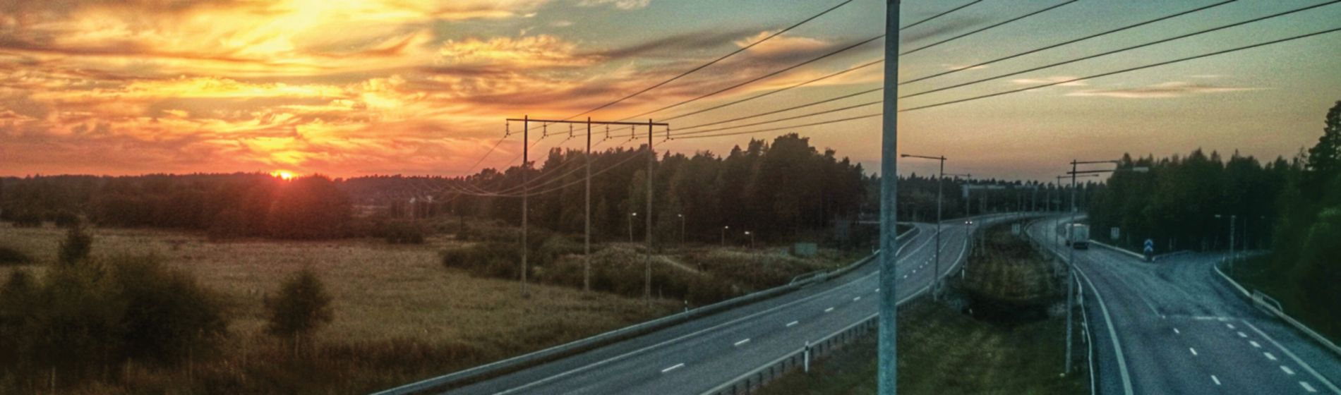 highway at sunset