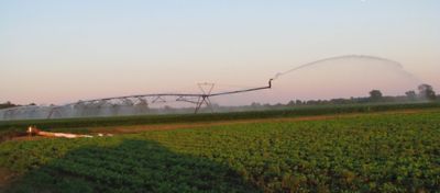 Irrigation operation - soybean field