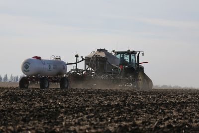 Fall nitrogen application green tractor