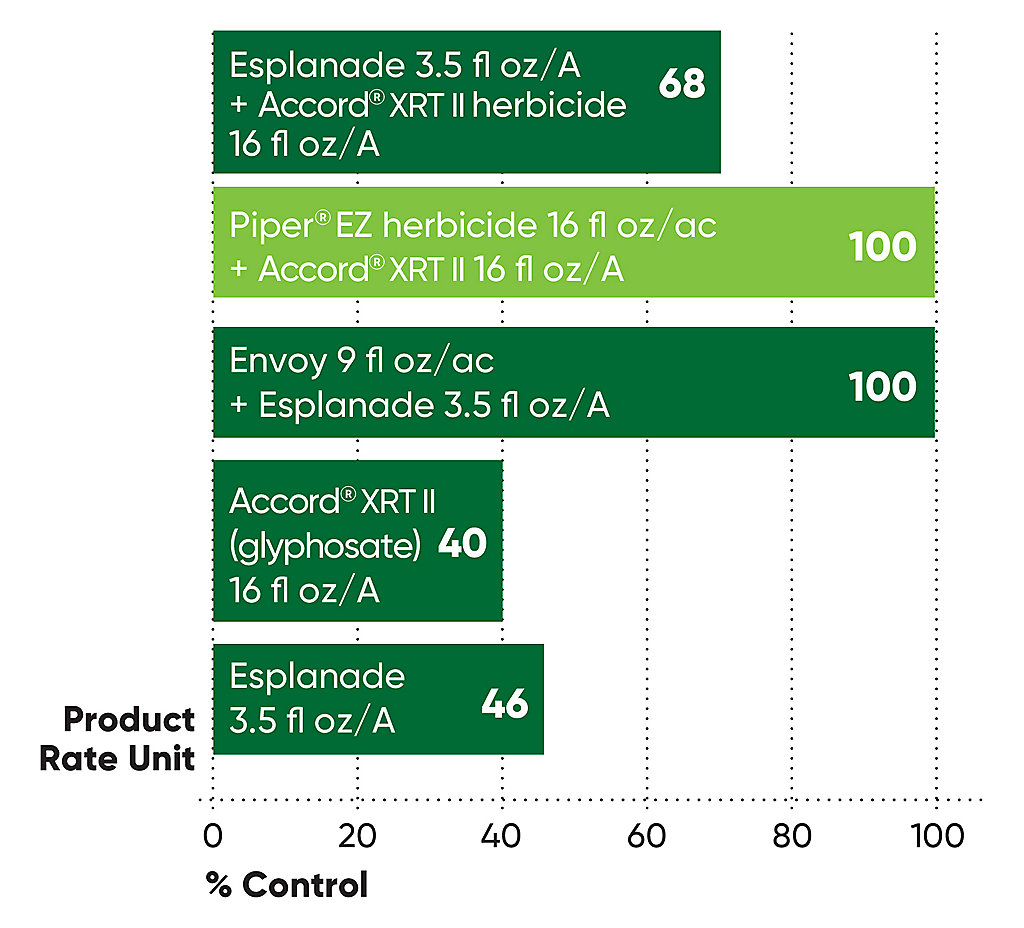 Chart - Glyphosate Resistant Italian Ryegrass (GH) 28 DAA