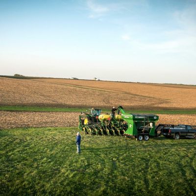 Planting operation soybean field