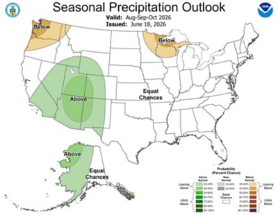 Precipitation outlook Aug-Oct 2026