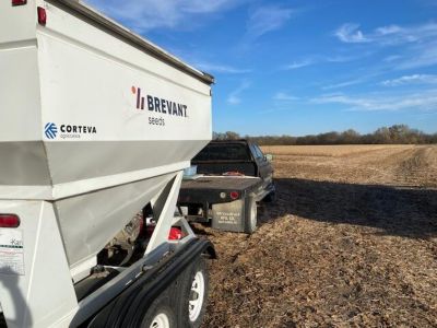 Weigh wagon with Brevant logo