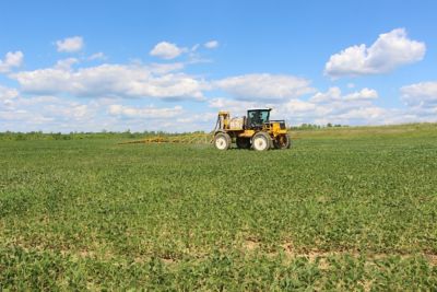 Sprayer in early soybeans