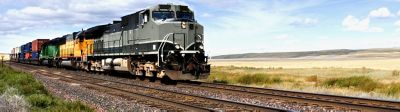 train traveling on tracks