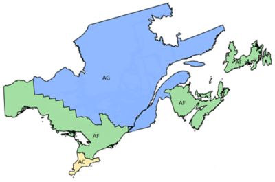 Districts de Pioneer (est du Canada)