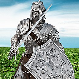 Knight in soybean field