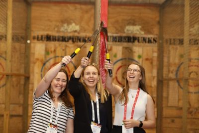 From left: Carolina Echave Chiappe (Rocky Lamattina & Sons), Lauren Roellgen (AustOn Corporation), Zali Mahony (AusVeg)