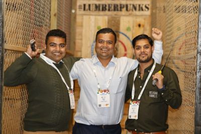 From left: Kaushik Vora, Bhavin Patel, Ravi Patel from Velisha Farms