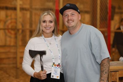 From left: Stephanie Corrigan and Luke Carter from Corrigan's Produce Farms (Vic)