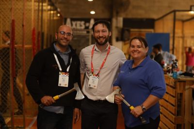 From left: Zenon Kynigos (Prodoz), Shaun Lindhe (AUSVEG), Kate Daly (Corteva)