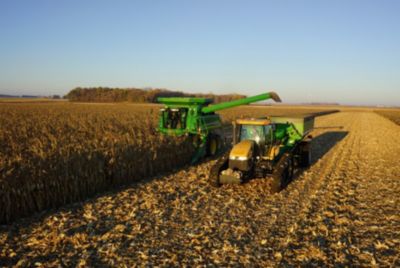 Harvesting a corn field