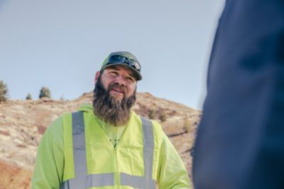 male worker talking