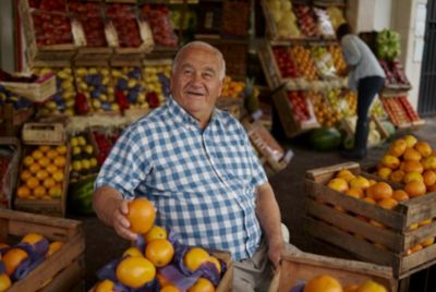Man in fruit market
