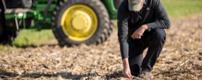 Inspecting soybean stubble
