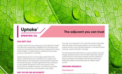 Uptake Spraying Oil Tech Note